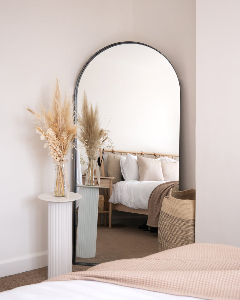 Full Length Arched Black Large Metal Mirror 67" x 31.5"