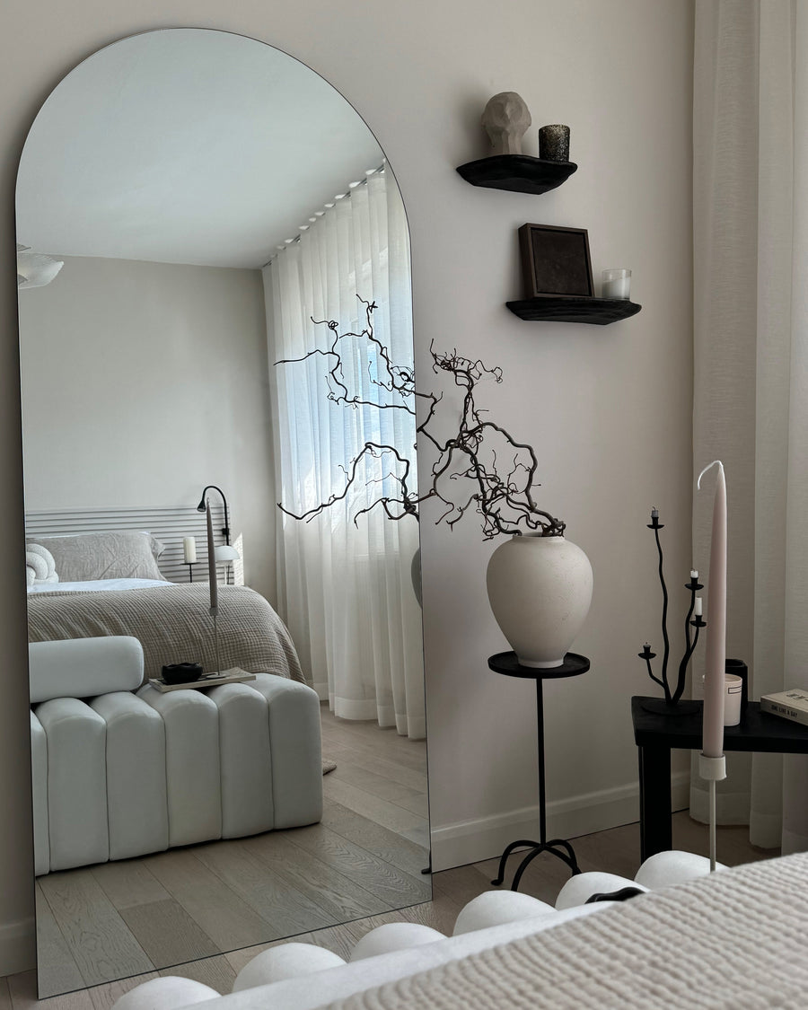 Large Frameless Arched Full Length Mirror 70.5" x 31.5"