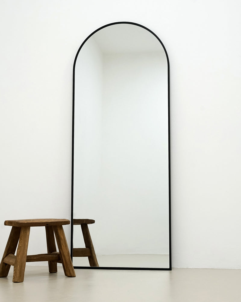 Full Length Black Large Arched Metal Mirror 63" x 23.5"