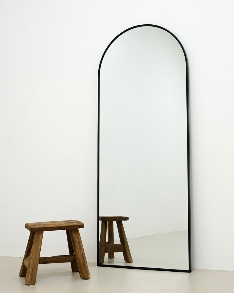 Full Length Black Large Arched Metal Mirror 63" x 23.5"