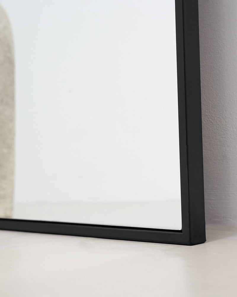 Full Length Black Large Arched Metal Mirror 63" x 23.5"