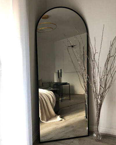 Liberty - Full Length Black Large Arched Metal Mirror 160cm x 60cm