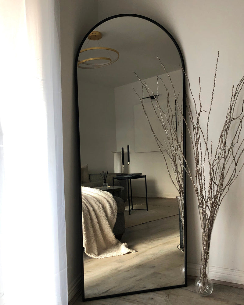 Liberty - Full Length Black Large Arched Metal Mirror 160cm x 60cm