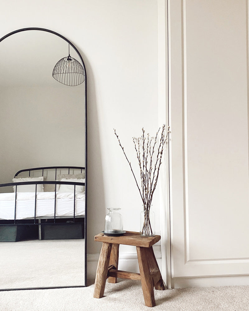 Full Length Black Large Arched Metal Mirror 63" x 23.5"