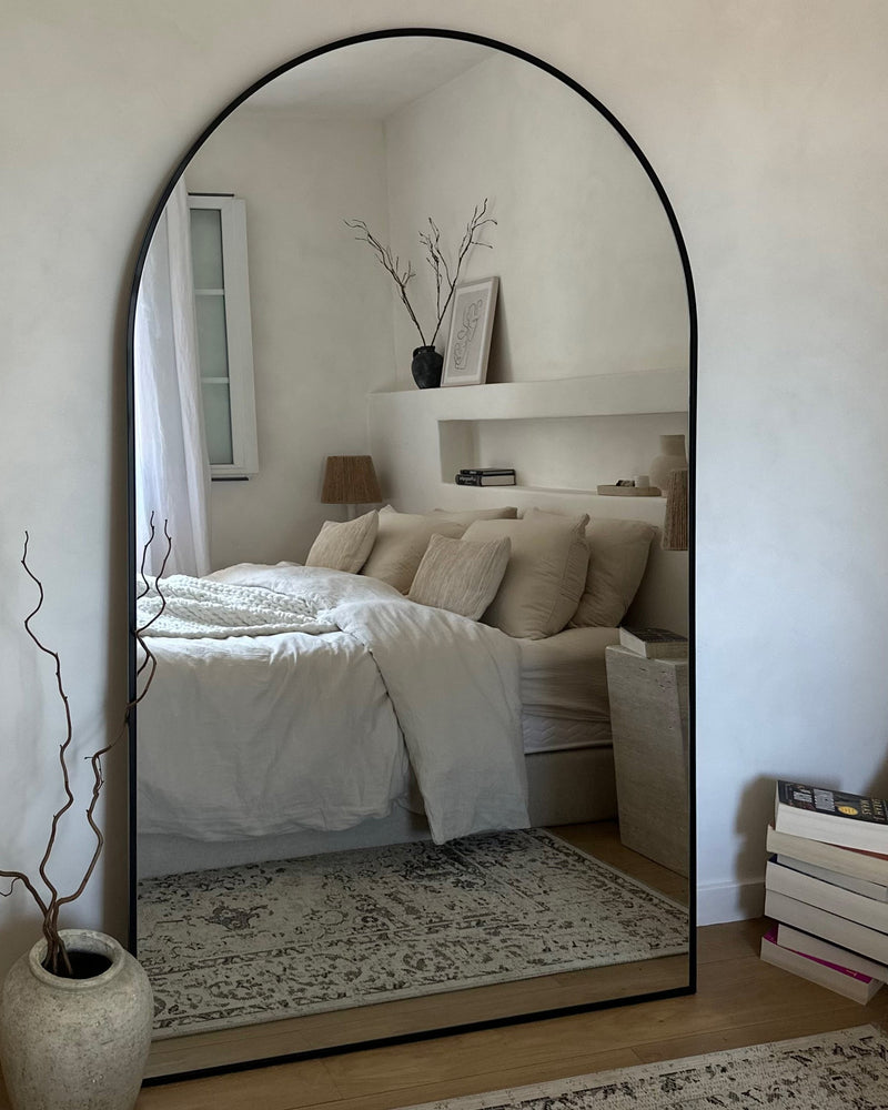 Black Full Length Arched Metal Mirror 71" x 43.5"