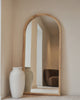 Full Length Light Wood Arched Wooden Mirror 67" x 31.5"