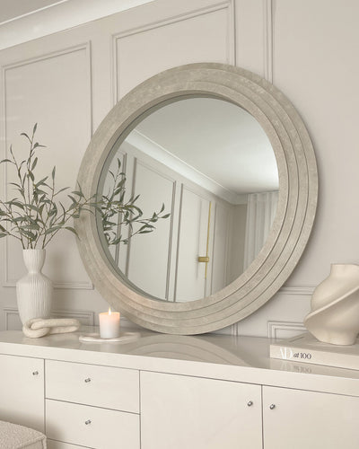 Luciana - Round Concrete Wall Mirror 110cm x 110cm