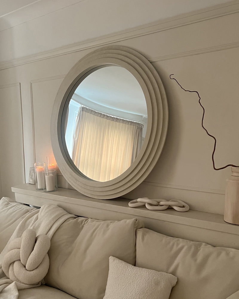 Round Concrete Wall Mirror 43.5" x 43.5"