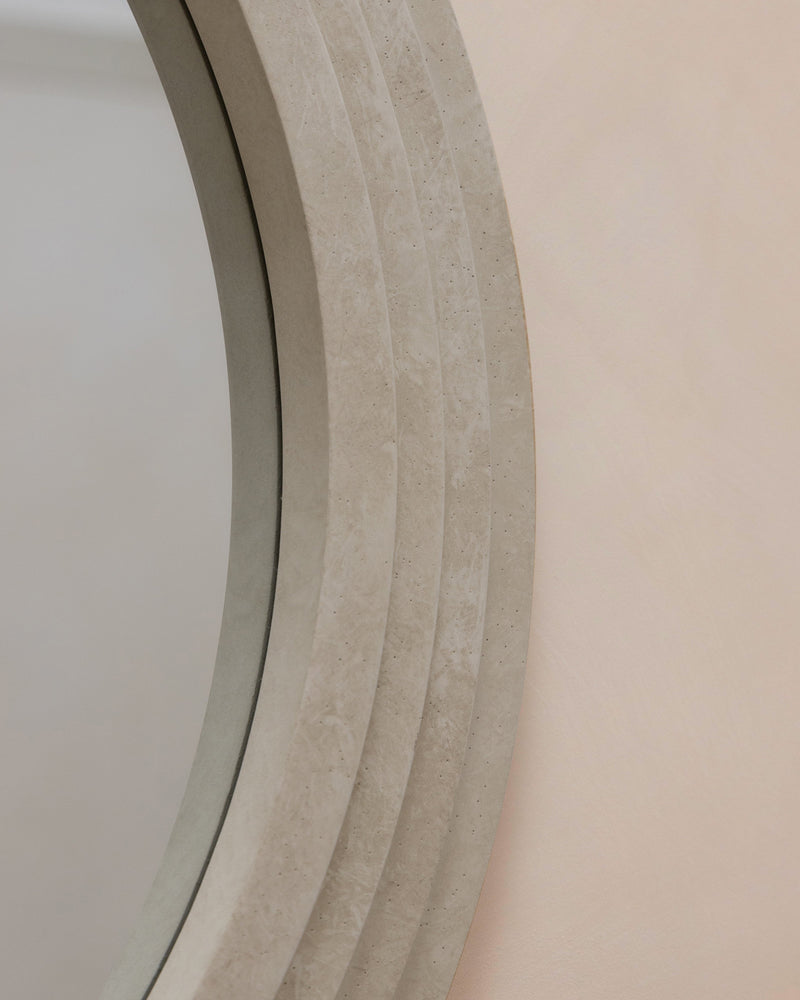 Round Concrete Wall Mirror 43.5" x 43.5"