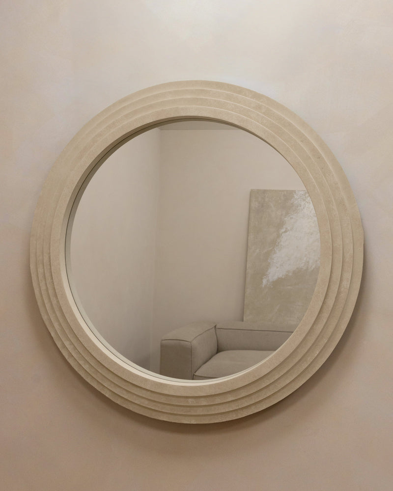 Round Concrete Wall Mirror 43.5" x 43.5"