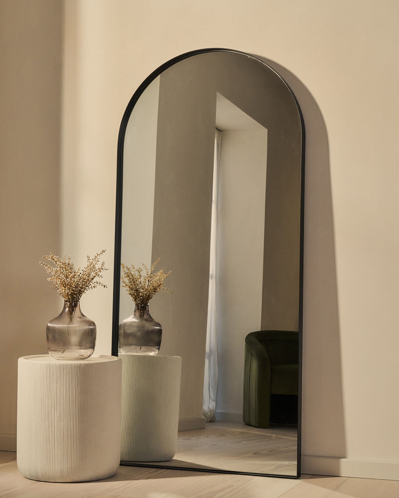 Full Length Arched Black Large Metal Mirror 67" x 31.5"