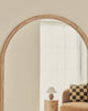 Light Wood Full Length Arched Wooden Mirror 63" x 23.5"