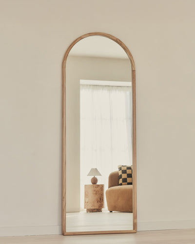 Arden - Light Wood Full Length Arched Wooden Mirror 160cm x 60cm