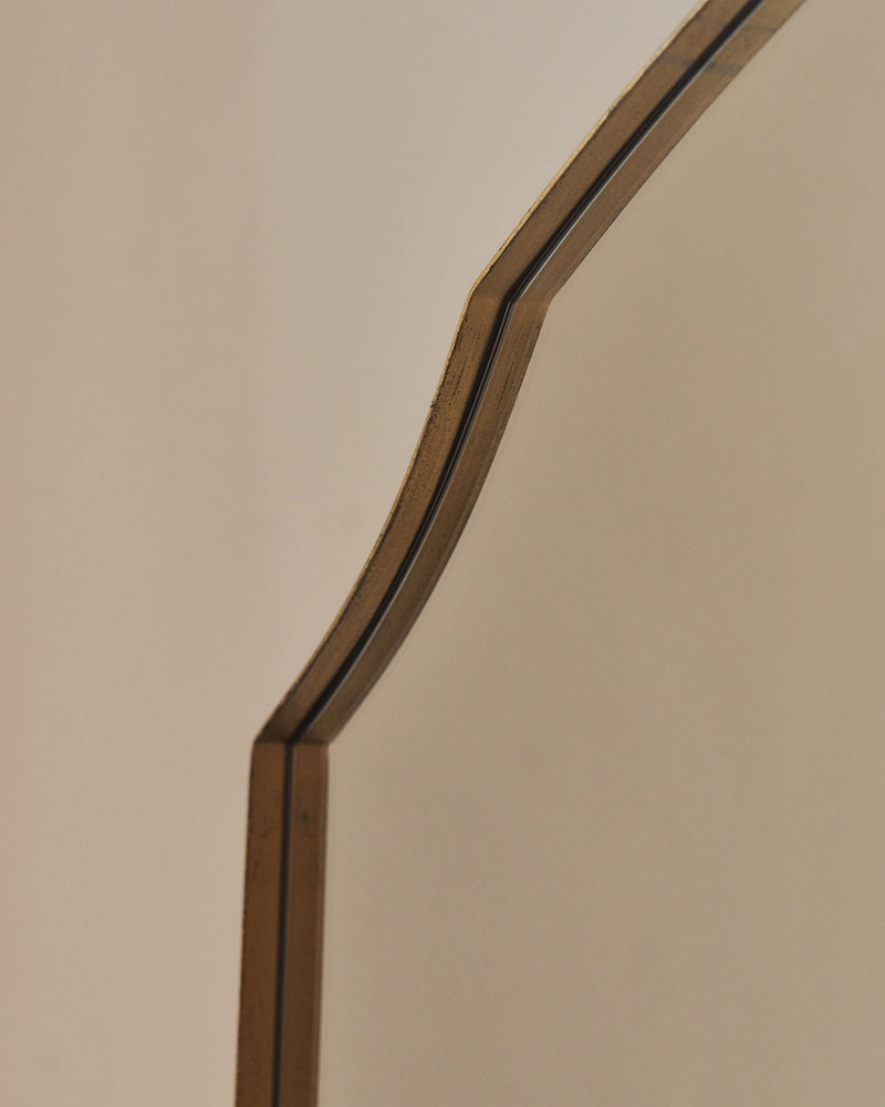 Gold Wide Arched Metal Overmantle Wall Mirror 47" x 35.5"