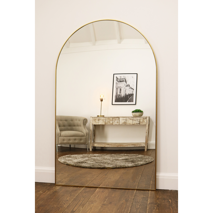 Gold Full Length Arched Metal Mirror 71" x 43.5"