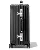 Cabin aluminium suitcase in black, side view