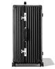 XL trunk aluminium suitcase in black, side view