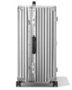 XL trunk aluminium suitcase in silver, side view