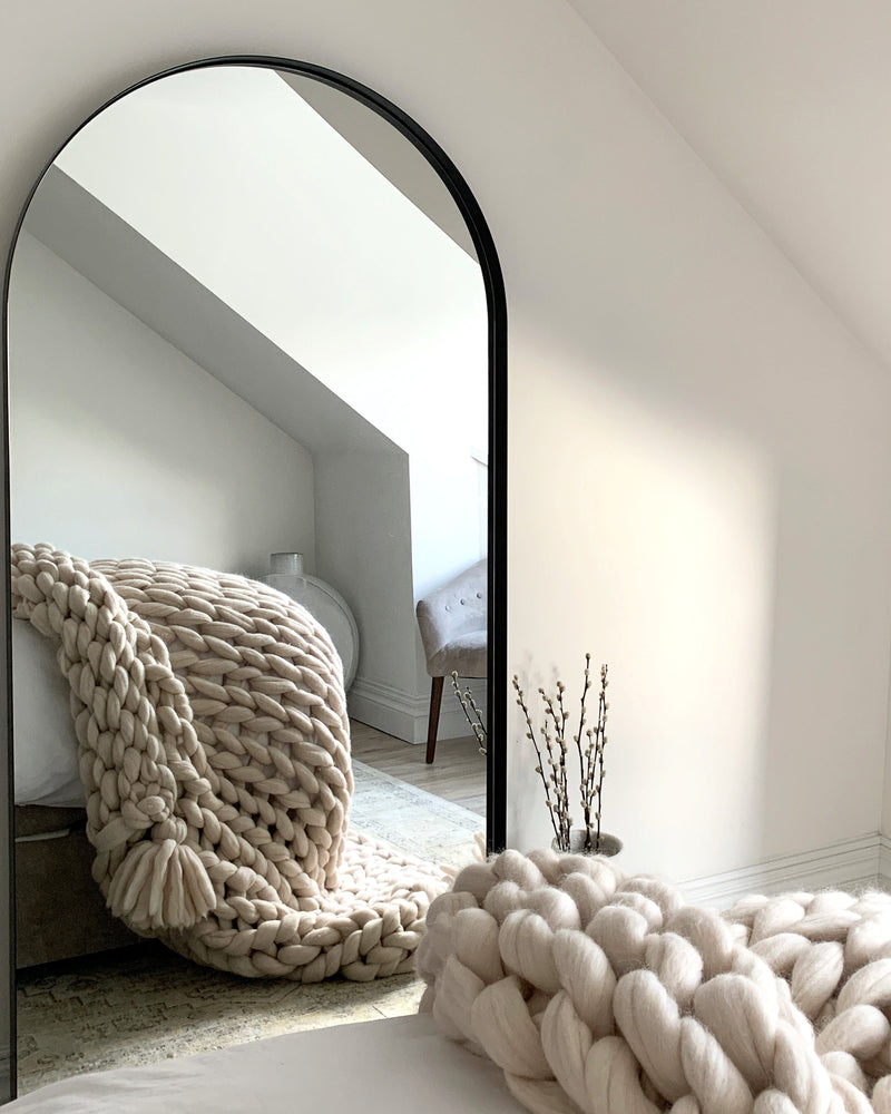 Arcus - Full Length Arched Black Large Metal Mirror 170cm x 80cm